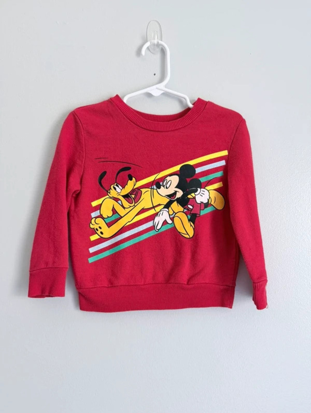 Disney Mickey Mouse & Pluto Sweatshirt Red 2T